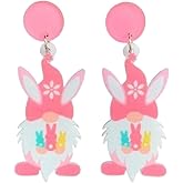Easter Acrylic Dangle Earrings Cute Rabbit Gnome Drop Earrings for Women Holiday Jewelry Gifts