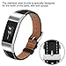 iGK Leather Replacement Bands Compatible for Fitbit Charge 2, Genuine Leather wristbands New Black with Metal Connectors