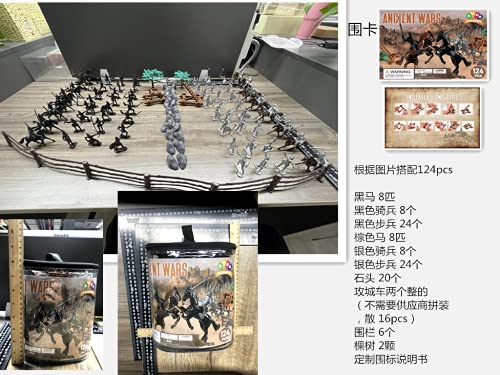 AMOR PRESENT 124 PCS Medieval Knights Toys Figurines for Kids Children Medieval Soldier Action Play Set for Birthday Gifts