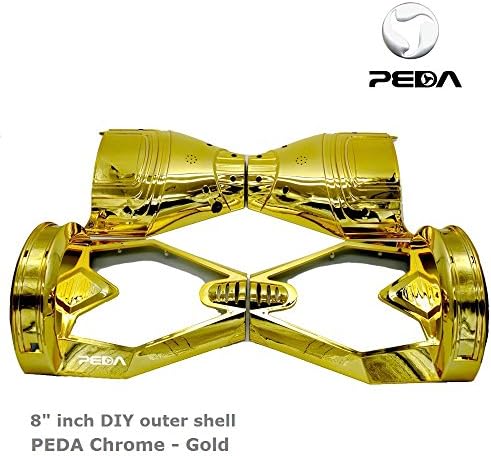PEDA New Chrome Replacement Cover Case Outer Shell for 8" Self Balancing Scooter Two Wheel Electric Bluetooth 2 wheels Board DIY Accessories