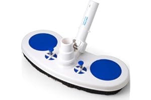 Aquatix Pro Pool Vacuum Head, 22" Extra Large Commercial Grade, 10 Weighted Plates, 2 x Hose Adapter, Aluminium Handle, Stainless Steel Balls, Swimming Pool Head with Bottom Brush (ABS Plastic)