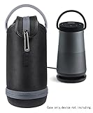 Protetive Case for Bose SoundLink Revolve+ Bluetooth Speaker by WGear,with Customized Compartment Also for Charging Cradle and Adapter, mesh Pocket for Cable and Other Accessories (Polyster Black)