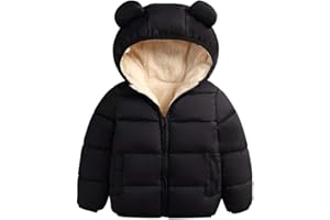 WALLARENEAR Winter Coats for Toddler Kids Baby Boys Girls Padded Light Puffer Jacket Outerwear Infant Down Jacket with Hoods