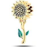 MiiFort Gold Sunflower Charm fits Pandora Moments Bracelets Women Yellow Flower