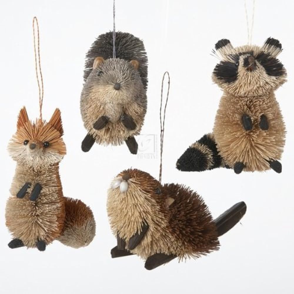 Buri Woodland Animal Hanging Ornament Set 4 Home & Kitchen eBay