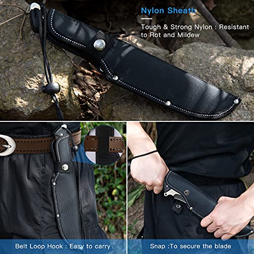 GVDV Full Tang Survival Knife with Decent Sheath 11.8" Sturdiest