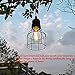 NING ZE XIN Vintage Hanging Metal Cage Outdoor Solar Powered Pendant Light E27 Industrial Edison Bulb 10Ft Cord Shed Light Black Mini Pendant Lamp With Changeable Solar Panel forGarden Yard Patio Home