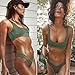 NAFLEAP Women's Push up Sexy Brazilian Bra Top Triangle Bikini Thong Sets 2 Pieces Swimsuit,Green,XS