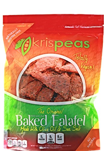 krispeas Baked Falafel Chips - Spicy Snack Made from Green Split Peas, Flax Seed, Olive Oil. Perfect for Dipping Hummus. All Natural, Vegan, Gluten Free, High Protein, Low Carb. (7 oz) (Best Pretzels In Phoenix)