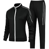 Chándal Deportivo Para Hombre BGOWATU 2 Piezas - Chaqueta Y Pantalón Con Bolsillos Con Cremallera