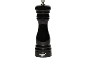 Fletchers' Mill Federal Pepper Mill, Black - 6 Inch, Adjustable Coarseness Fine to Coarse, MADE IN U.S.A.