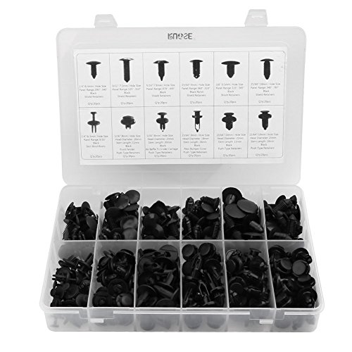 Rupse for Universal Auto Black Nylon Body Shield and Push Type Retainer Clip Assortment Kit (240 Pcs of Pack)