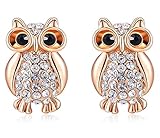 Rhinestones Cute Owl Earring