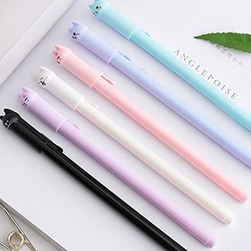 12 Pieces Cute Cat Pen 0.5 mm Gel Pens Black Ball Point Pens for School Office Supplies - Thumbnail 5