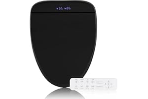 YOURLITE Bidet Toilet Seat, Elongated Toilet Seat Warm Water, Heated Seat Bidet with Remote Control,Self-cleaning Nozzle Temperature Adjustable LED Light, Need Electricity, Black