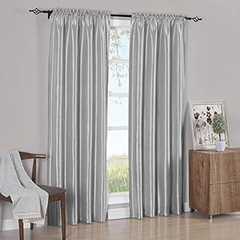 Miuco Blackout Curtains Set Of 2 - 52x84 Inch Textured Grommet Curtains For Bedroom, Pink