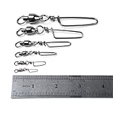 Dr.Fish 10 Counts Fishing Ball Bearing Swivel with Coastlock Snap Size 2+2 46lb, Welded Ring, Saltwater Standard High Strength,100% Copper & Stainless Steel with Black Nickle Coated