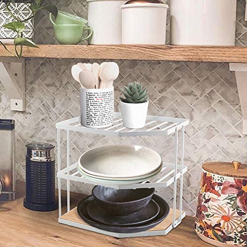ZGZD Kitchen Corner Shelf Plate Rack 3Tier Corner Counter Organizers