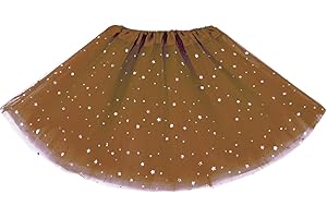 WINROLA Little Girls Stars Sequins Tutu Skirt Princess Ballet Dance Dress for 0-6 Y Sparkle Elastic 3 Layered Tulle Tutu Skirt