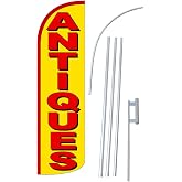 NEOPlex - "Antiques" 12-Foot Super Swooper Feather Flag with Heavy-Duty 15-Foot Pole and Ground Spike