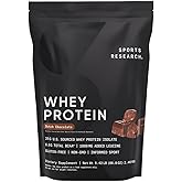 Sports Research Whey Protein - Sports Nutrition Whey Isolate Protein Powder for Lean Muscle Building & Workout Recovery - 5 lb Bag Bulk Protein Powder 25g per Serving - Dutch Chocolate, 60 Servings