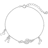 Vekoliry 925 Sterling Silver Music Bracelet Musical Note Jewelry Gifts Ideas for Music Lovers Women Musician Students