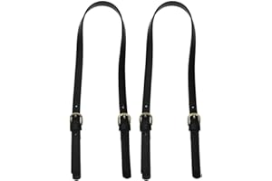Semetall PU Leather Purse Handles 2 Pcs 65cm to 71cm Adjustable Leather Shoulder Strap Black Leather Purse Strap,Leather Shoulder Strap Purse Straps Replacement for Crossbody