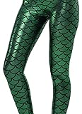 Biz Simple Womens Digital Print Fish Scale Skinny Stretch Leggings Pants S-4XL