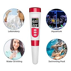 PH Meter, Digital 4 in 1 PH EC TDS Temp Meter for