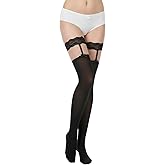 CIATBYYJ Bow Lace Top Sheer Stocking, Lace Thigh High Stockings for Women Sexy, Sexy Bow Suspenders Pantyhose