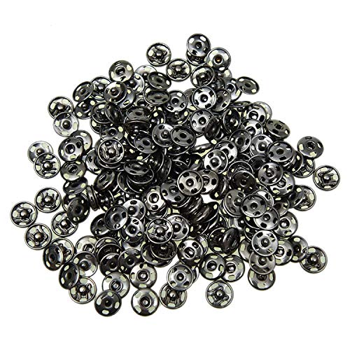 Pomeat 100pcs Black Metal Snaps Sew-on Snap Buttons for Sewing Clothing 10mm