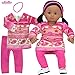 Sophia's 15 Inch Pink Print Dress, Pink Leggings and Headband 3 Piece Baby Doll Outfit | Doll Not Included