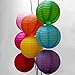 Luna Bazaar Paper Lanterns (8-Inch, Parallel Style Ribbed, Multicolor, Set of 8) - Rice Paper Chinese/Japanese Hanging Decorations - for Home Decor, Parties, and Weddings