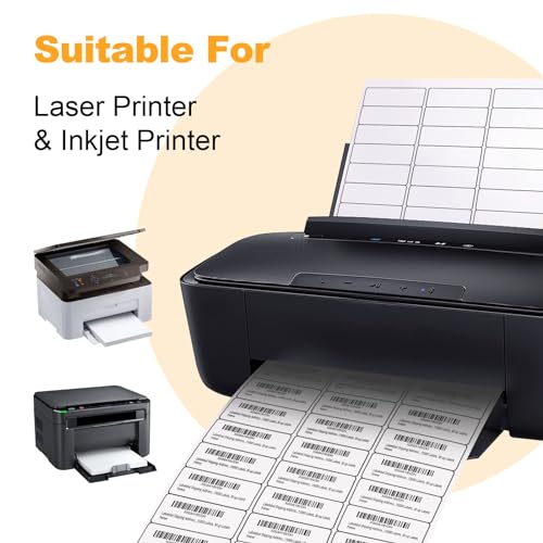 Azonee Shipping Address Mailing Labels 30-UP White Shipping Labels for Inkjet or Laser Printer Labels White Blank Sticker Name Tags Printable Address Labels 30 Per Page 3000 Labels 100Sheets