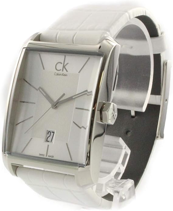 Amazon カルバンクライン Calvin Klein Ck 時計収納box付き メンズ ウィンドウ シルバー 白い時計 ホワイトレザー K2m211 腕時計 並行輸入品 腕時計 腕時計 通販
