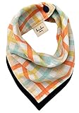 Kishu Baby Bandana Bib Unisex Reversible Cotton Muslin Plaid One Size Multicolor