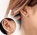 Silver Cubic Zirconia Earrings - Hypoallergenic Sterling Silver CZ Diamond Stud Earrings Nickel Free,Princess Cut Round Fake Diamond Studs Men Earrings,Gold Plated Earrings Stud for Women Girls