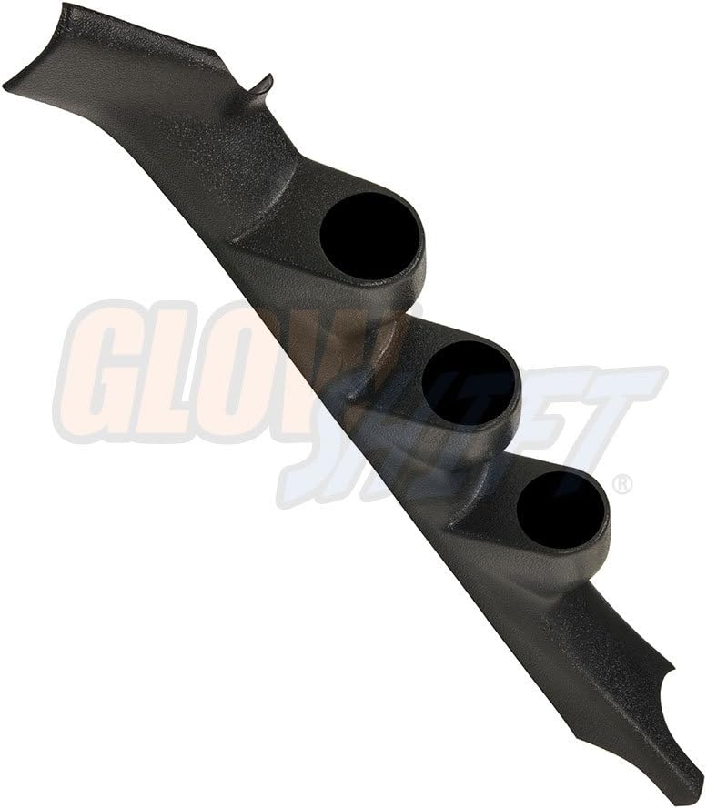 GlowShift Black Triple Pillar Gauge Pod for 1978-1987 Chevrolet Chevy El Camino 2 Door G-Body- ABS Plastic - Mounts (3) 2-1/16" (52mm) Gauges to Vehicle's A-Pillar