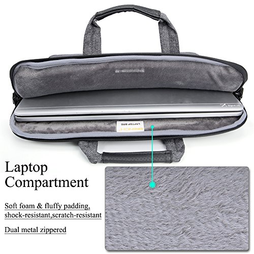 image for BRINCH 15.6 Inch Laptop Shoulder Bag,Multi-Functional Slim Portable La