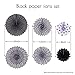zilue Hanging Black Paper Fans Decoration Set for Wedding Birthday Party Graduation Round Events Accessories Set of 6