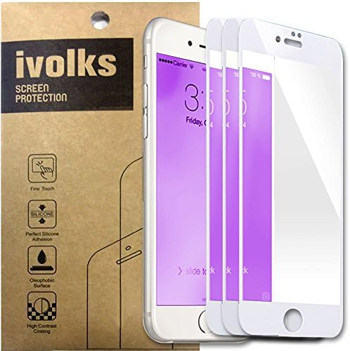 iPhone 7 Plus Screen Protector, Carbon Fiber 5.5inch 3D Edge for iPhone 7 Plus,Anti-Scratch,Case Friendly, Retail Package[3-Packs,White]