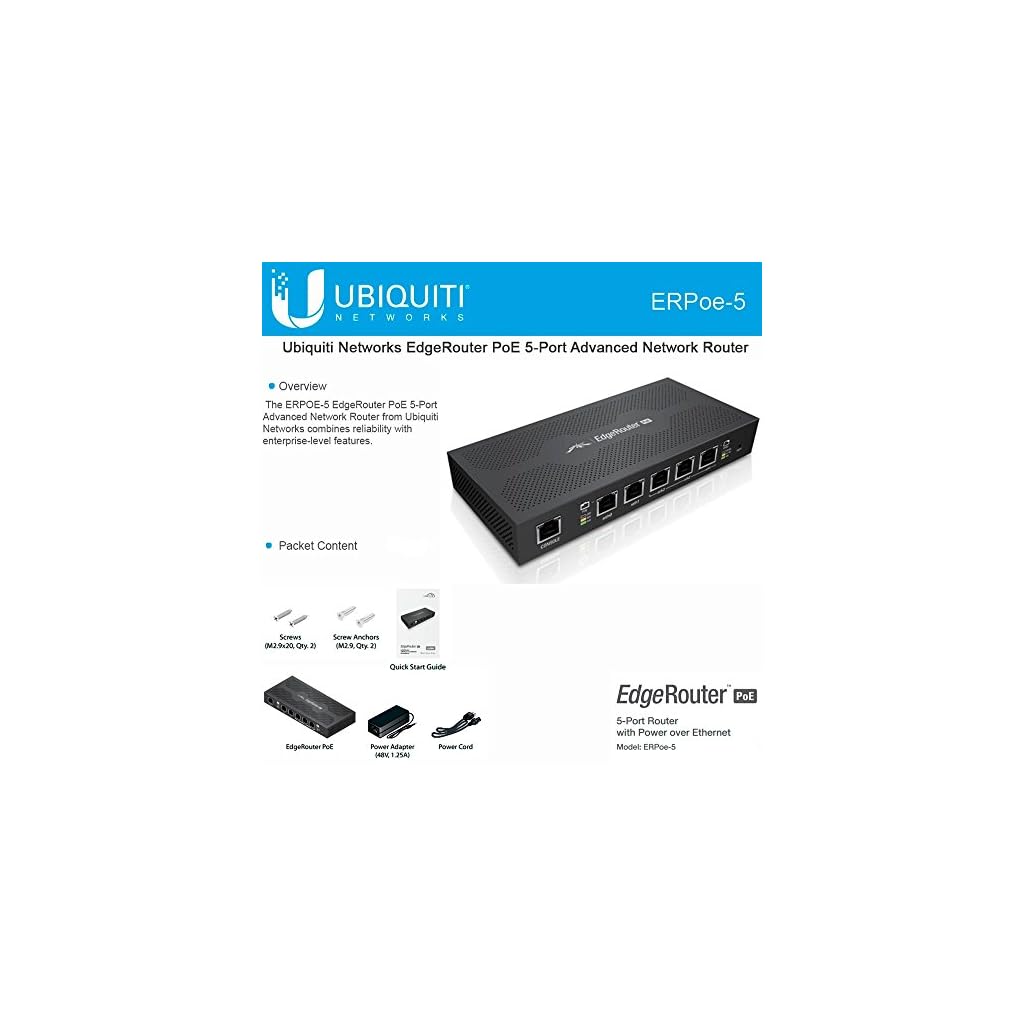 Ubiquiti ERPoe 5 EdgeRouter PoE 48V 5 Gigabit Ports 5 10 100 1000