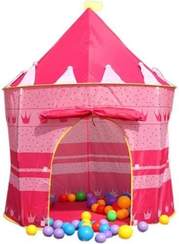 Puregadgets© Childrens Girls Fairy Princess Pink Pop Up Castle Play Tent Playhouse - Suitable for indoor and outdoor use