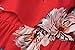 YOBECHO Women Summer Off Shoulder Strapless Floral Print Pleated Dresses (L, Red)