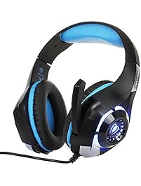 Gaming Headset, RedHoney Stereo PS4 LED Gaming Headphone With Microphone for PS4 PSP Xbox one PC Tablet iPhone iPad Samsung Smartphone (Blue)