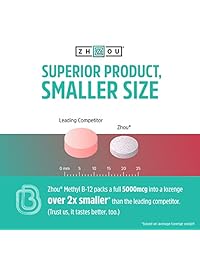 Vitamina B12 (Metil-B12) Sublingual - 5000 mcg Metilcobalamina B 12 para máxima...