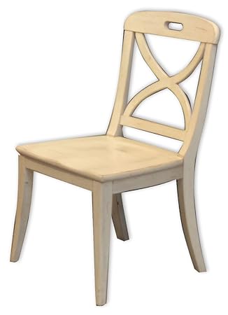 American Home Stuhl aus Massivholz, Holz, antik weiß, 62 x 55 x 100 cm