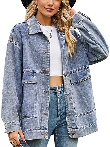 Women's Y2K Preppy Denim Jacket Fairy Grunge Aesthetics Oversized