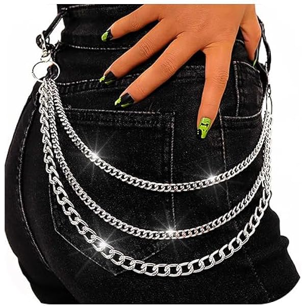 thumbnail image 2 of Zehope Butterfly Layered Pants Chain Silver Punk Jean Chains Goth Wallet Accessories 2 of 9