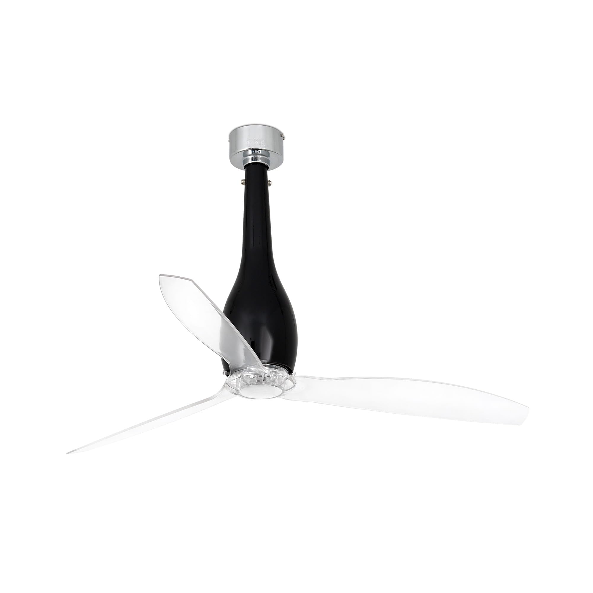 Faro Barcelona Eter 32002 Fan Without Light, Metal and Glass Blades PC Transparent, Black